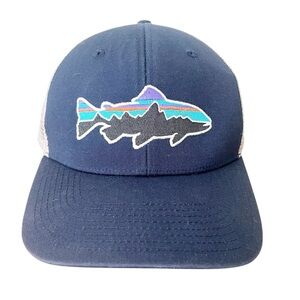 Patagonia Dark Blue Fitz‎ Roy Trout Snap Back Trucker Hat